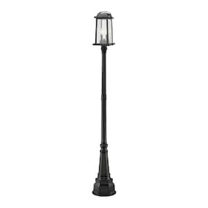 Millworks 97 in. 2 Light Black Aluminum Hardwired Outdoor Weather Resistant Post Light Set with No Bulbs Included