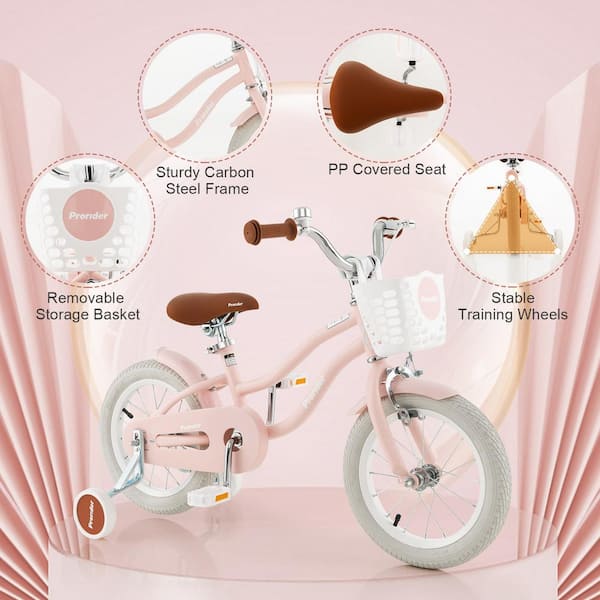 Pink girls discount bike with basket