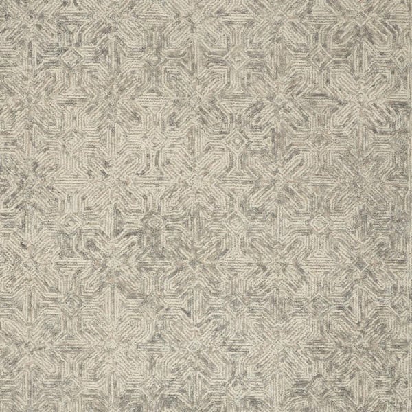 8 ft. x 12 ft. Gray Abstract WashableArea RugRunner Rug