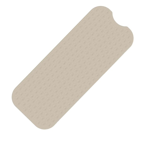 Extra Long 39 in.x 16 in. Bath Mat No Suction Cup Design for Refinished Tubs Nature Rubber Non-Slip Brown