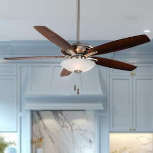 Mojo 52 in. Integrated LED Indoor Brushed Nickel Ceiling Fan with Light Kit