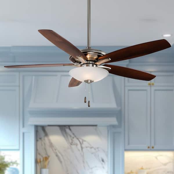 Mojo 52 in. Integrated LED Indoor Brushed Nickel Ceiling Fan with Light Kit