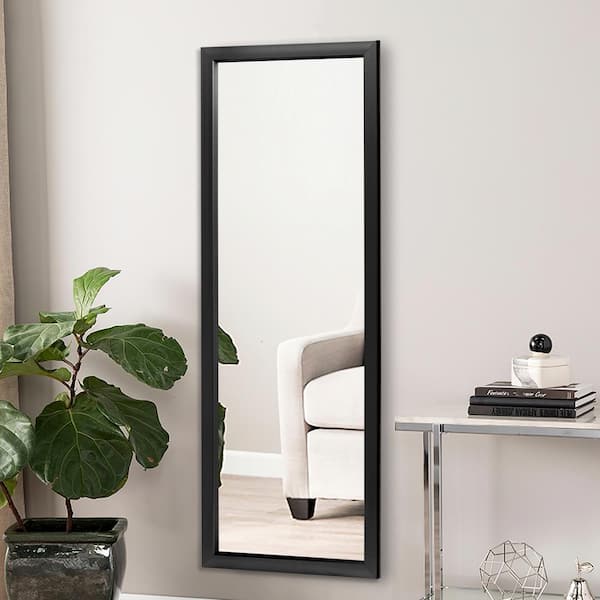 Dovelina 43 in. x 16 in. Rectangle Classic Black Hooks Wall Mirror