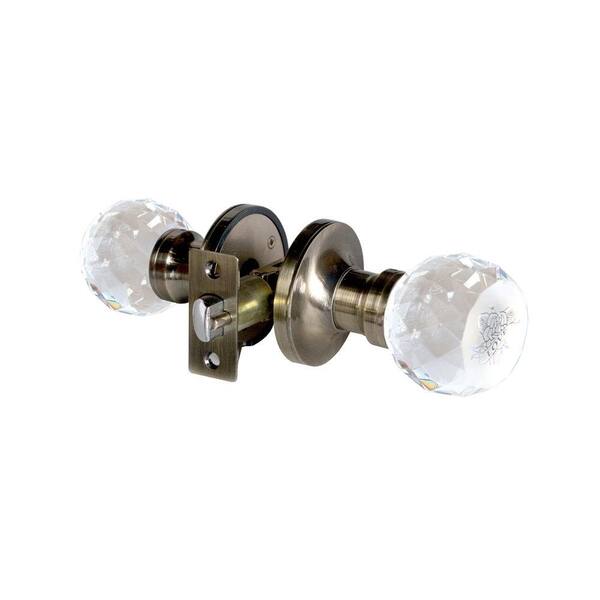 Krystal Touch of NY Love Rose Crystal Anitque Brass Privacy Bed/Bath Door Knob with LED Mixing Lighting Touch Activated