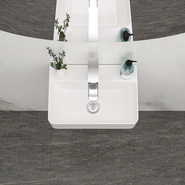 14.5 in. Wall-Mounted Rectangular Bathroom Ceramic Sink in White, 14.5 x 10 in. Wall Mount Bathroom Sink