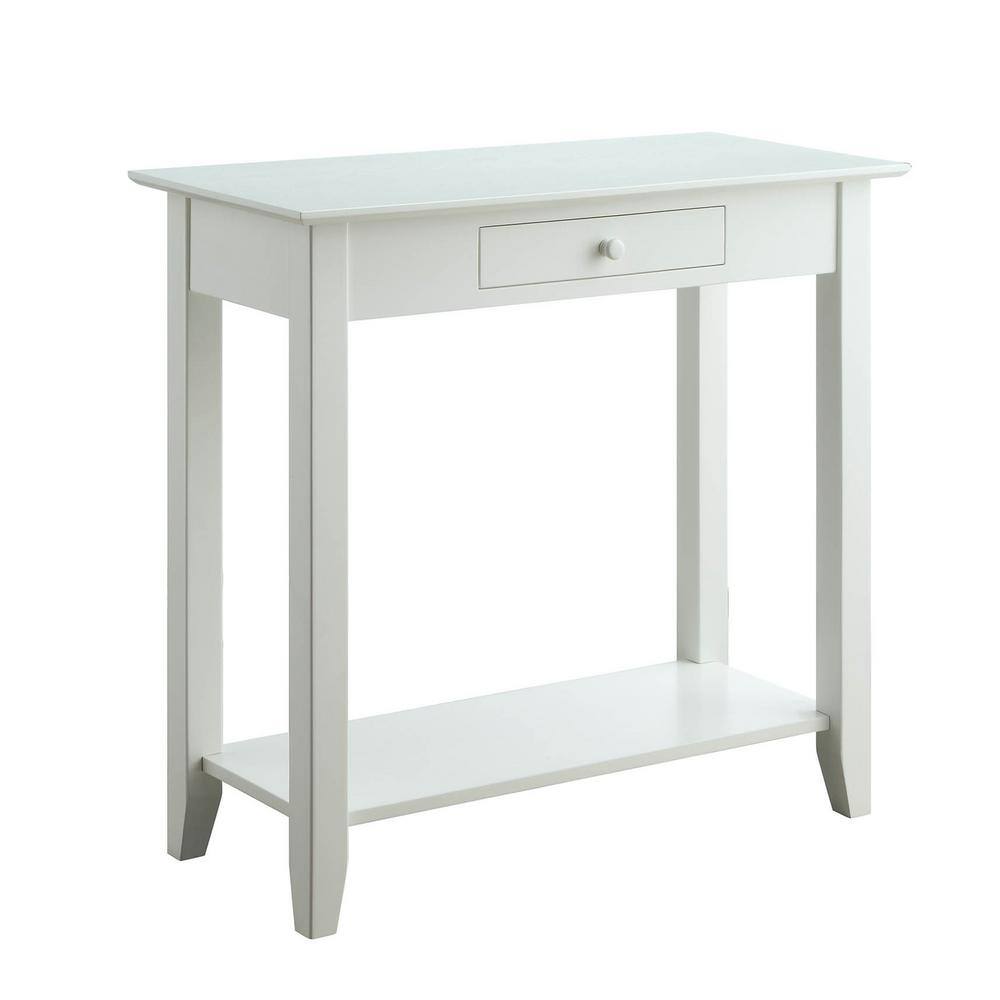 Heritage White Solid Pine Hall Table with Storage Shelf