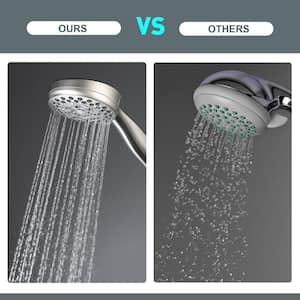 5-Spray 3.5 in. Wall Mount Adjustable Handheld Shower Head 1.75 GPM in Brushed Nickel