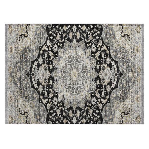 Chantille Machine Washable Indoor/Outdoor Abstract ACN2853 Black 2 ft. x 3 ft. Accent Rug