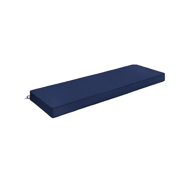 HAVEN WAY Universal 54 in. x 18 in. 1-Piece Outdoor Rectangular Bench Cushion in Navy (1-Pack)
