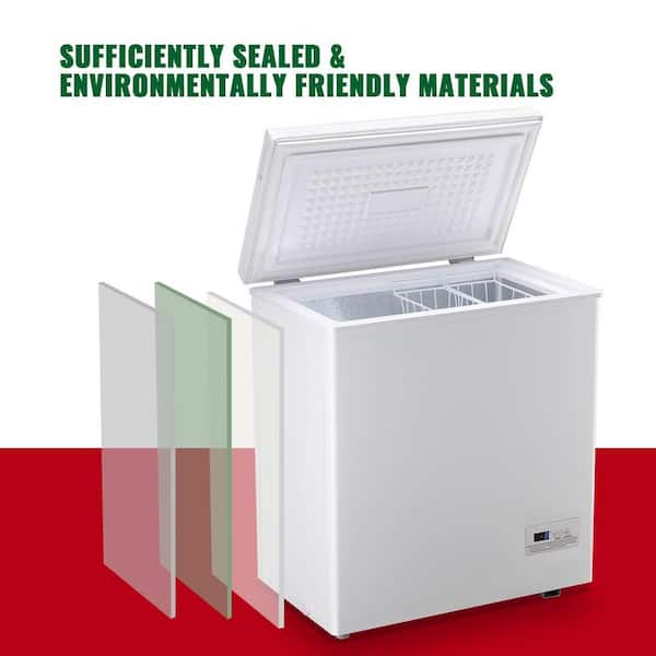5.0 cu. ft. Manual Defrost Mini Upright Freezer in White with Adjustable 7 Thermostat and Removable Basket