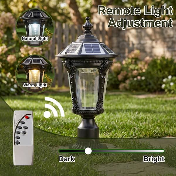 Byteany 1-Light Black Aluminum Outdoor Weather Resistant Solar