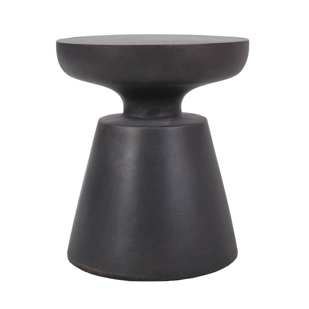 Antique Copper Round Concrete Outdoor End Table