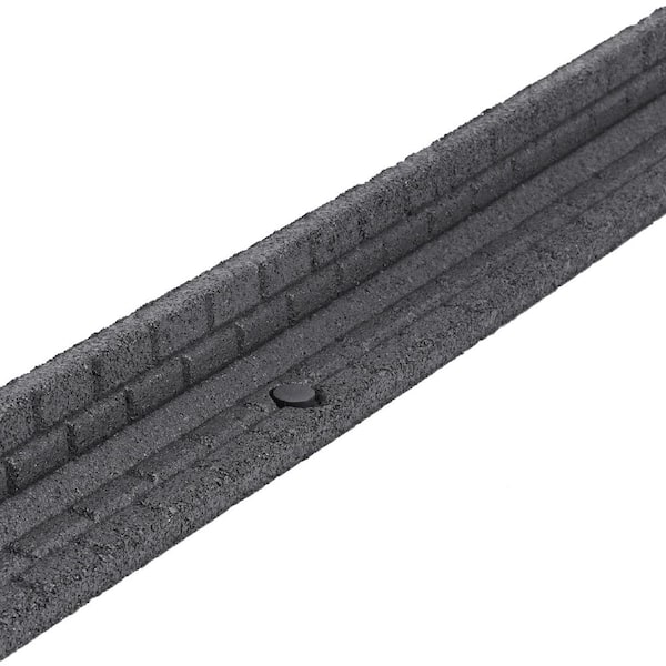 Vigoro 48 in. x 3 in. x 3 in. Gray Brickface Rubber Landscape Edging (48-Pack)