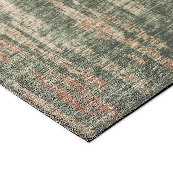 Rylee Green 8 ft. x 8 ft. Geometric Indoor/Outdoor Area Rug