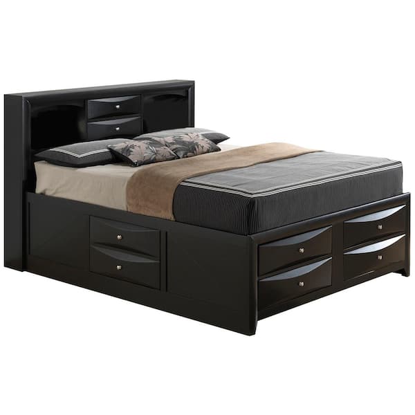AndMakers Marilla Black Queen Panel Beds
