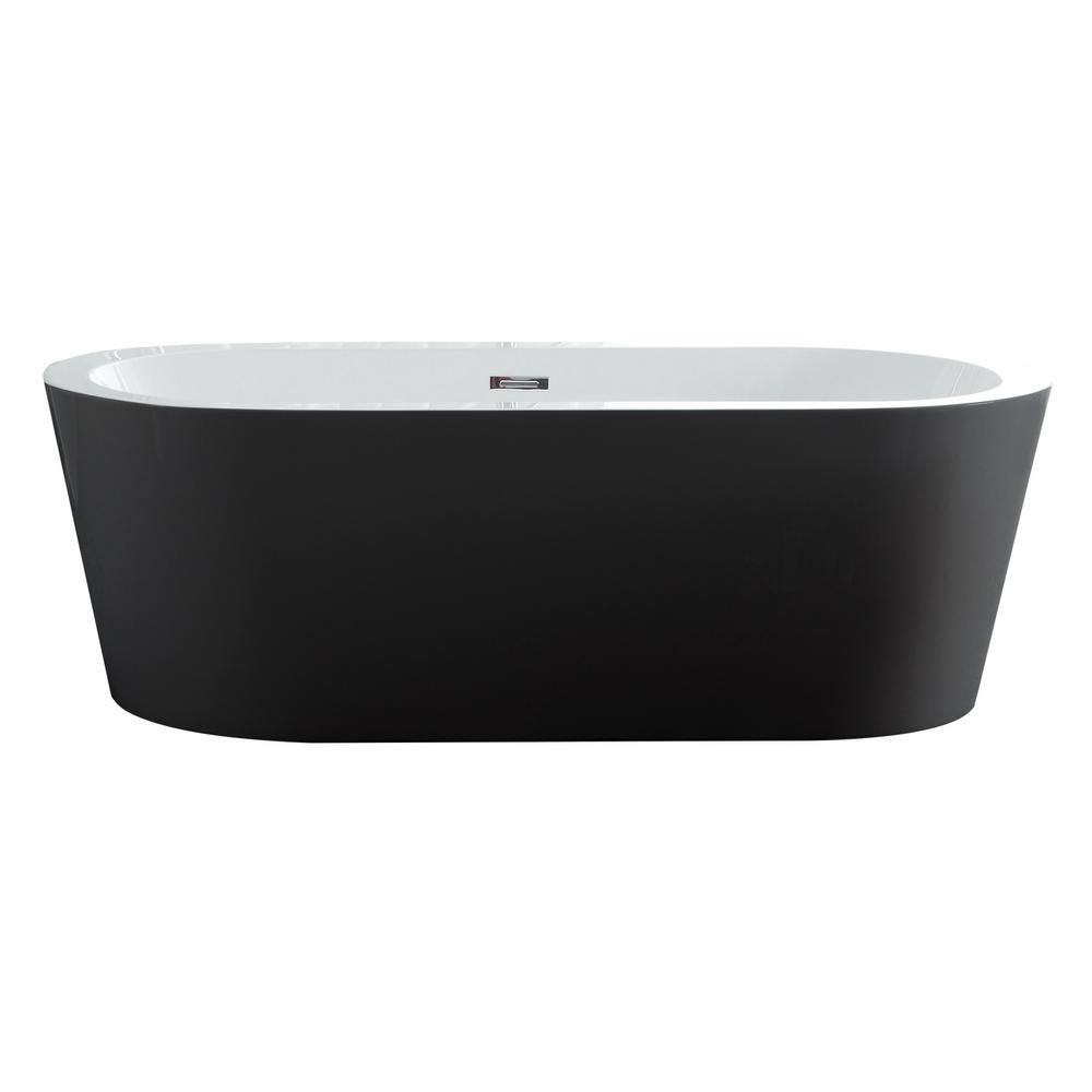 Eisen Home Dionysus 60 in. Freestanding Acrylic Flatbottom Bathtub in