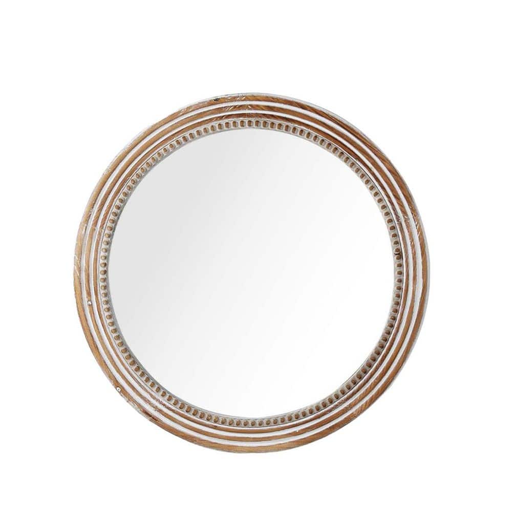 24 in. W x 24 in. H Rustic Wall Mirror Farmhouse Round Bathroom MirrorCircl