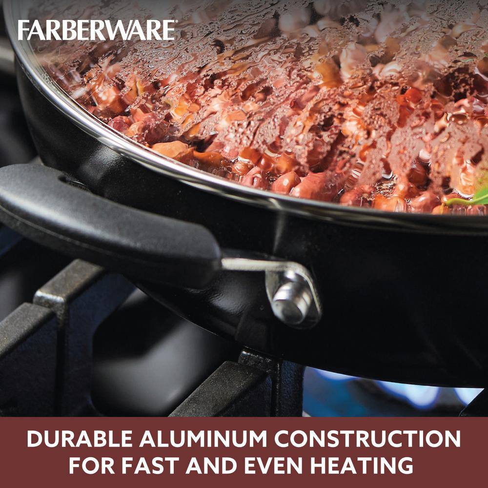 Black Aluminum Nonstick Everything Pan with Lid and Handles