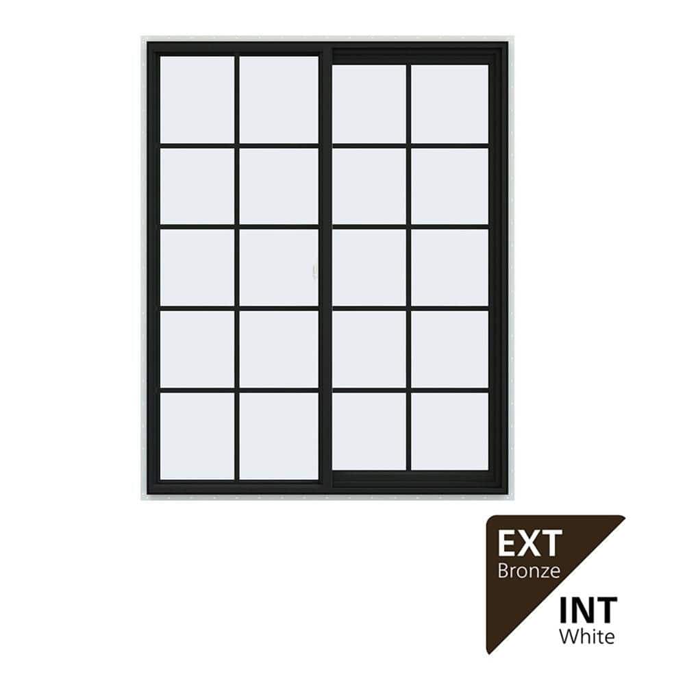 JELD-WEN 48 in. x 60 in. V-2500 Series Bronze Exterior/White