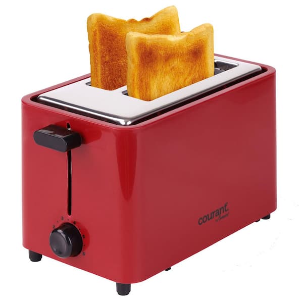 2-Slice Toaster, Cool Touch, Extra-Wide Slots for Bread & Bagels, 6 Shade Settings, Crumb Tray, Lift Feature, Red