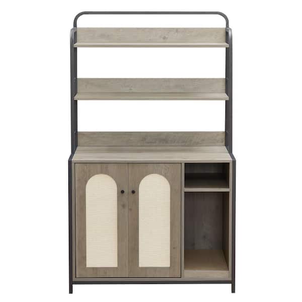 Miscool Anky Large Hidden Cat Litter Box Enclosure Furniture with Shelf, Cat Washroom Storage with Scratch Pad in Rustic Brown