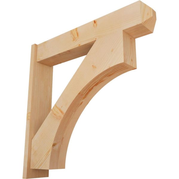 Ekena Millwork 8 in. x 38 in. x 38 in. Douglas Fir Westlake Craftsman Smooth Outlooker