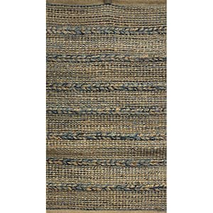 Delilah Woven Blue 5 ft. x 7 ft. Braided Organic Jute Area Rug