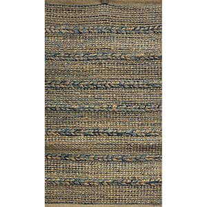 Woven Blue 7 ft. x 9 ft. Braided Organic Jute Area Rug