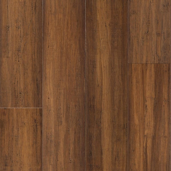 Cali Bamboo Bourbon Barrel 9 16 In T X 5 31 In W X 72 87 In L W Click Bamboo Engineered Hardwood Flooring 21 50 Sq Ft The Home Depot