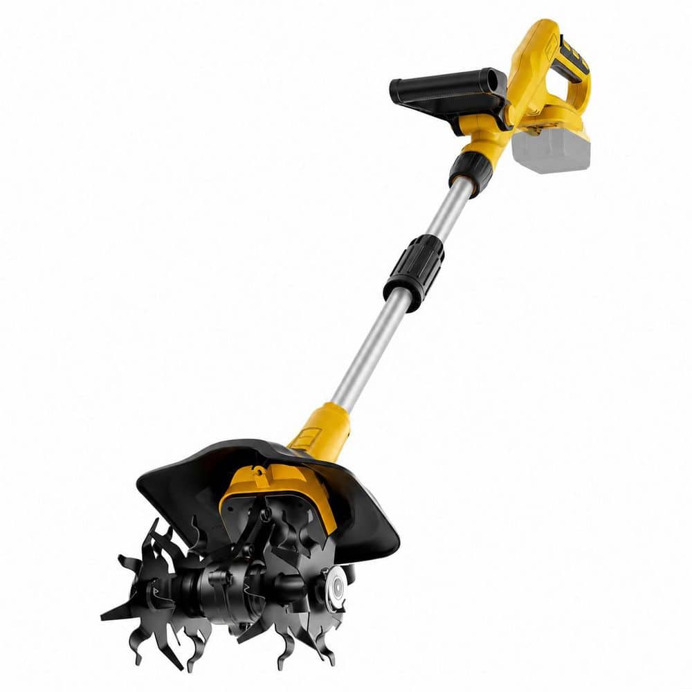 61 in. Yellow Black Cordless Garden Tiller Cultivator Tool with 4 Steel Blades, 9 in. Width x 7 in. Depth price history on PriceWatchPro