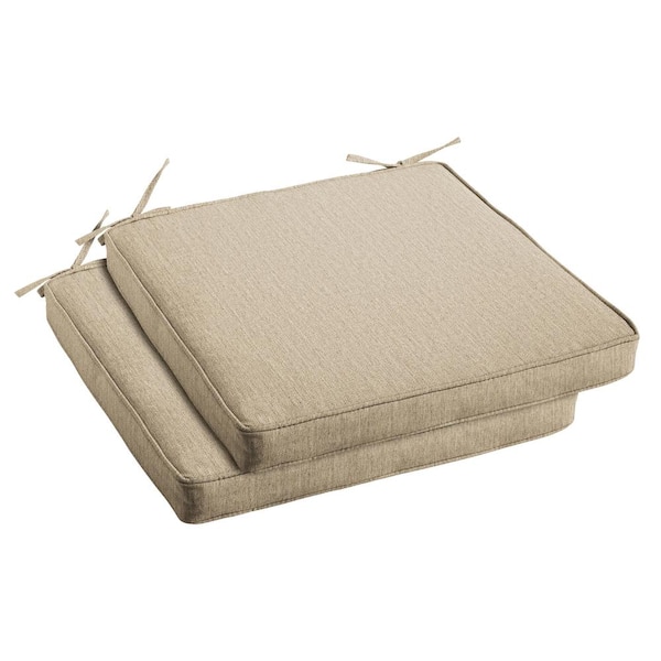 1101Design 16 in. x 19 in. Indoor/Outdoor Corded Dining Chair Cushions in Sunbrella Canvas Fawn (2-Pack)