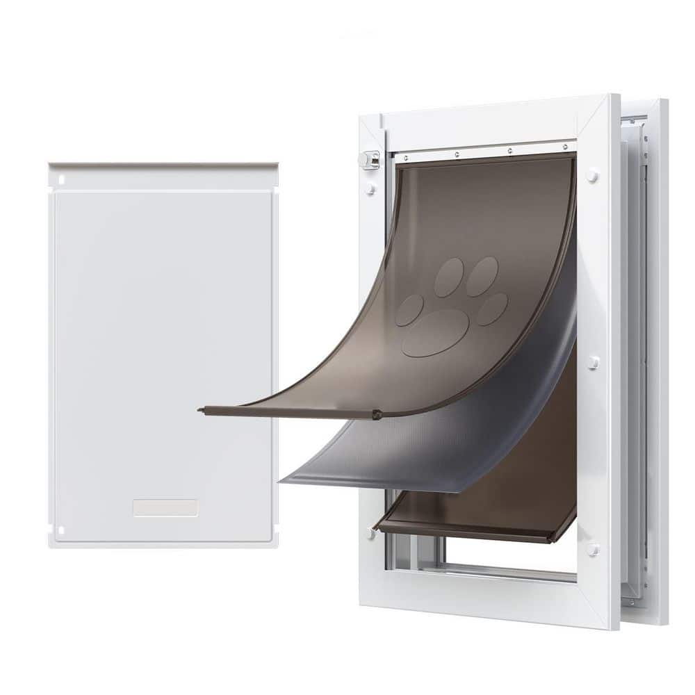 Large Pet Door with Three Magnetic Flaps and Durable Metal Frame, Simple Installation, White, Weather-Resistant price history on PriceWatchPro