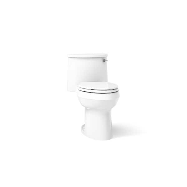 KOHLER Adair Comfort Height 1-Piece 1.28 GPF Single Flush Elongated Toilet with AquaPiston Flushing Technology in White