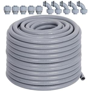 3/4 in. x 100 ft. Electric Non-Metallic Flexible Liquid Tight Conduit with 5 Straight and Five 90° Connector Fittings