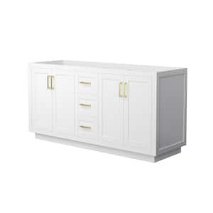 Miranda 65.25 in. W x 21.75 in. D x 33 in. H Double Bath Vanity Cabinet without Top in White