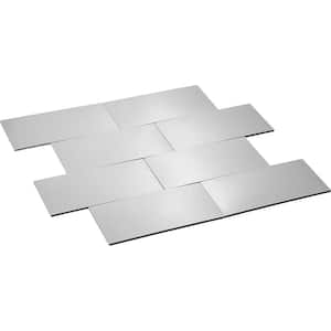 Elixir Individual Silver Aluminum 3 in. x 6 in. Metal Peel and Stick Tile (8 sq. ft./64-Pack)