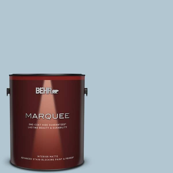 BEHR MARQUEE 1 gal. #MQ5-50 Opal Waters One-Coat Hide Matte Interior Paint & Primer