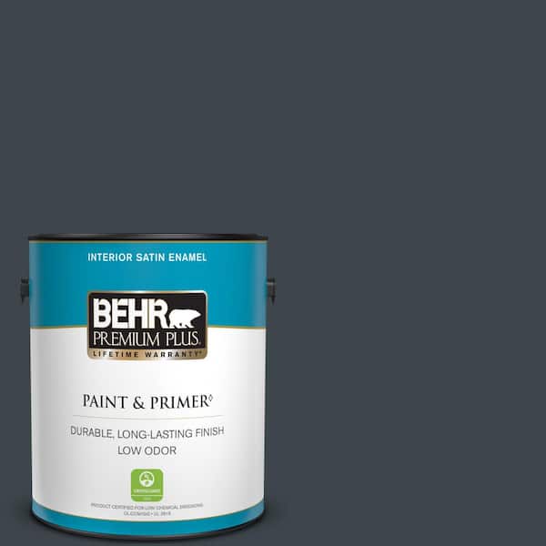BEHR PREMIUM PLUS 1 gal. #740F-7 Night Shade Satin Enamel Low Odor Interior Paint & Primer