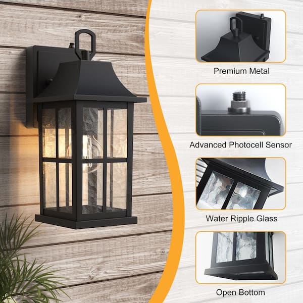 Maxax Hawaii 13 in. 1-Light Black Hardwired Outdoor Aluminum