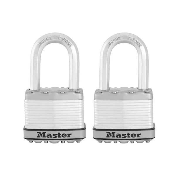 Heavy Duty Outdoor Padlock with Key, 2 in. Wide, 1-1/2 in. Shackle, 2 Pack