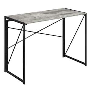 Xtra 39.5 in. Rectangle Faux Birch and Black Particle Board Writing Desk with Folding Frame