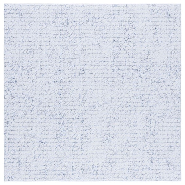 SAFAVIEH Tacoma Gray/Blue 6 ft. x 6 ft. Machine Washable Solid Square Area Rug