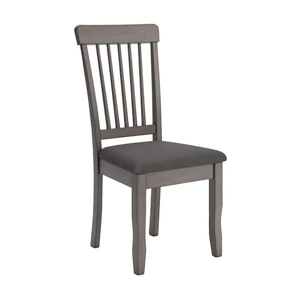 Benjara Gray Fabric Side Chair with Foam Cushioning (Set of 2)