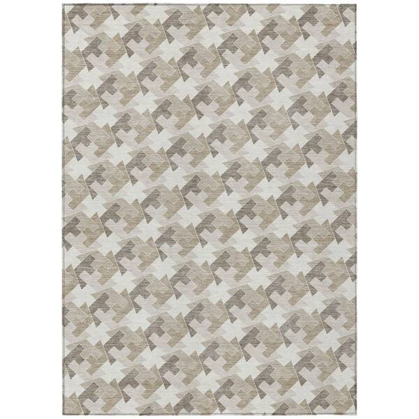 Chantille Machine Washable Indoor/Outdoor Abstract ACN2851 Ivory 5 ft. x 7 ft. 6 in. Area Rug
