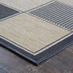 Lylah Home Charcoal 5 ft. x 8 ft. Indoor / Outdoor Area Rug