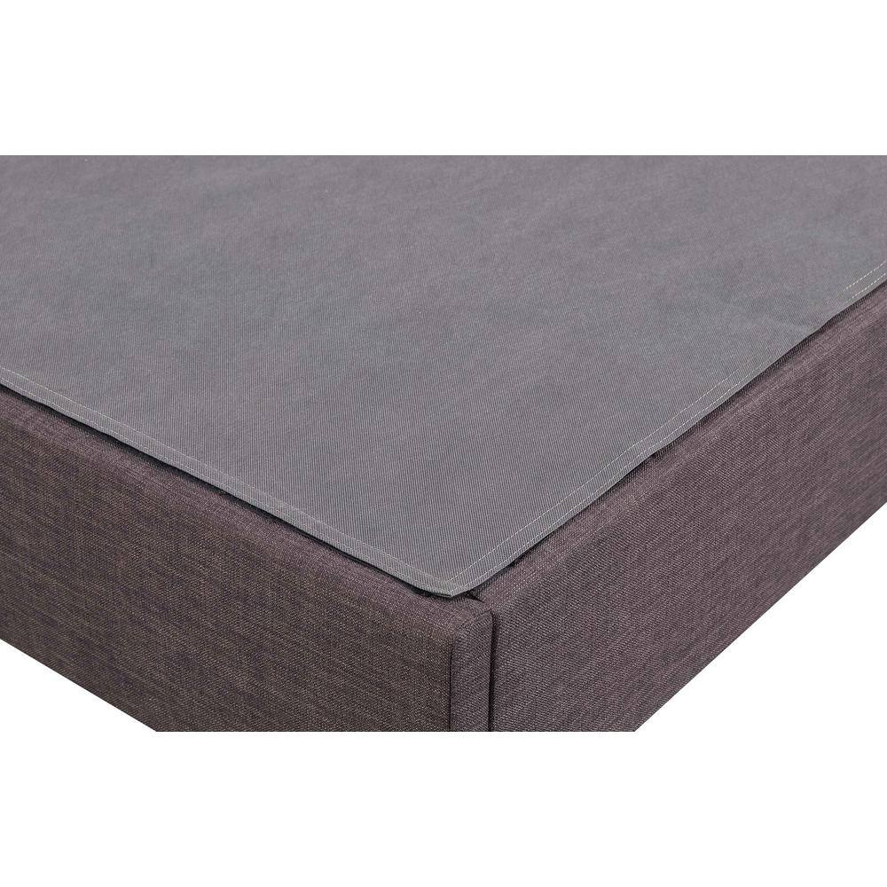 Gray Twin Upholstered Platform Bed with Pine Frame