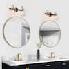 LNC Modern 2-Light Vanity Light Brushed Black and Plating Brass Bathroom  Wall Light with Jar Textured Glass Shades LB6RJJM90W2F8C - The Home Depot