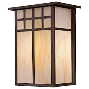 Scottsdale II Textured French Bronze Outdoor Hardwired Pocket Lantern Sconce with No Bulbs Included