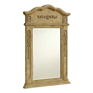 Timeless Home 24 in. W x 36 in. H x Traditional Wood Framed Square Antique Beige Mirror