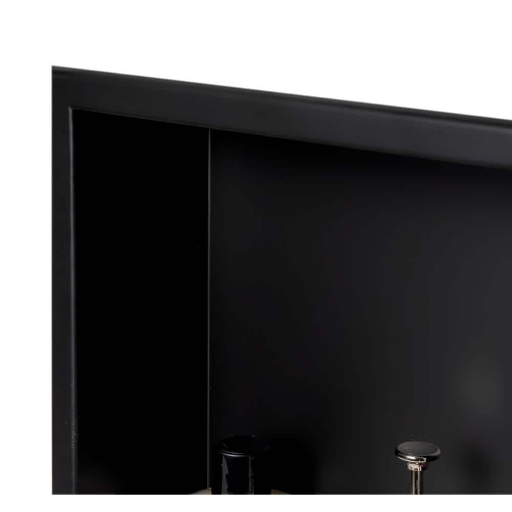 16" Black Matte Stainless Steel Wall Mount Shower Niche